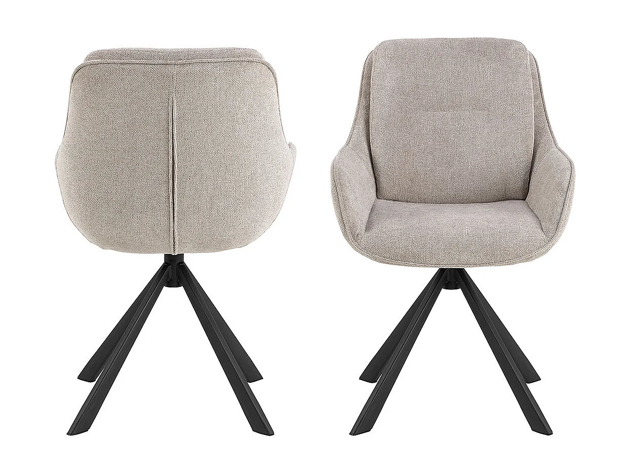 Carrie chaise de salle à manger avec accoudoirs tissu marron.