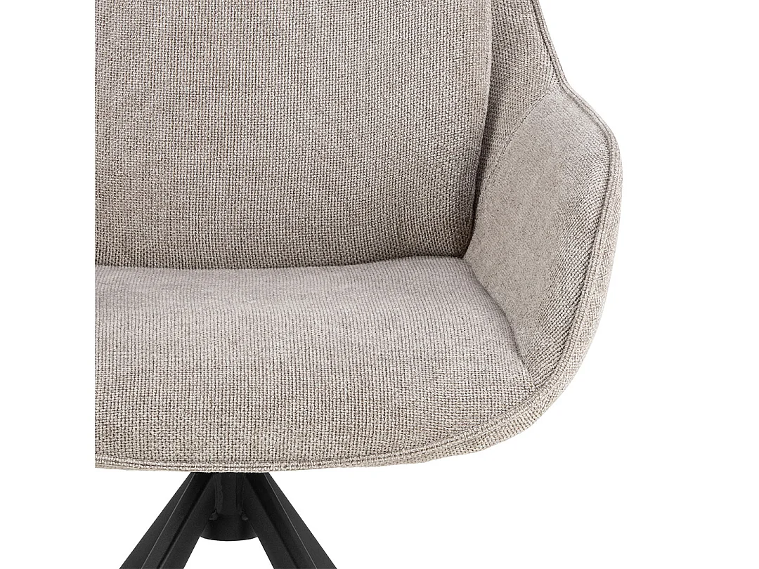 Carrie chaise de salle à manger avec accoudoirs tissu marron.