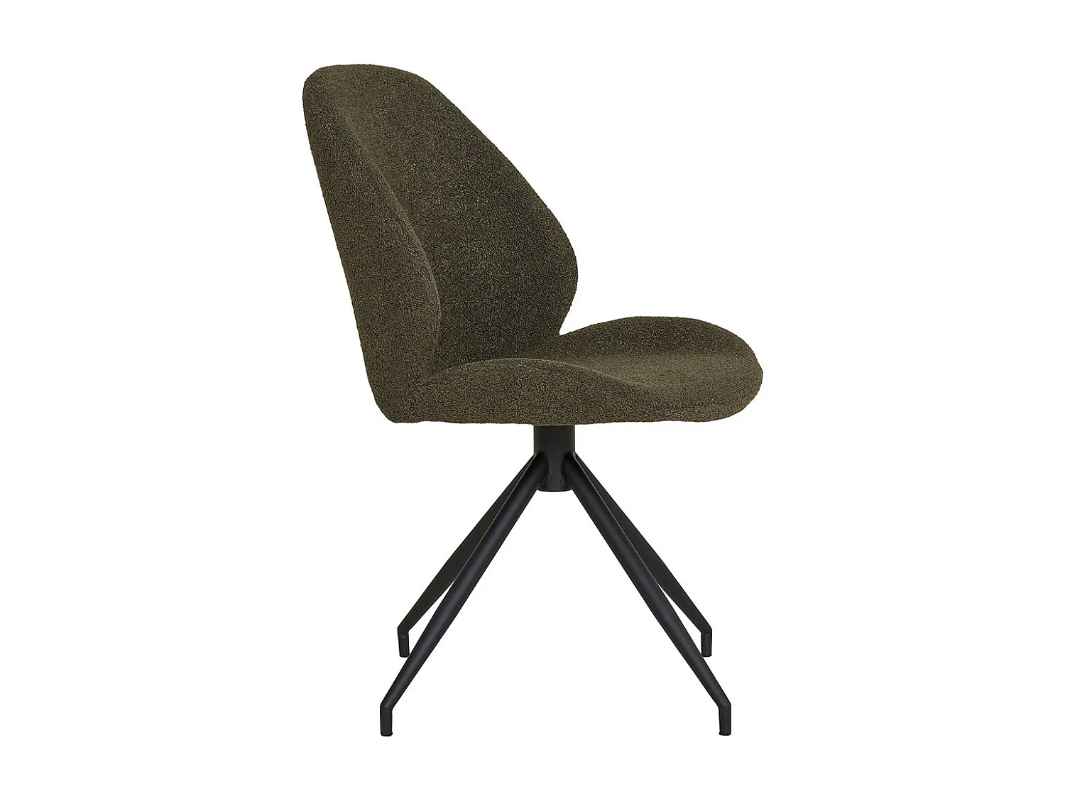 Monte Carlo chaise de salle à manger avec pied rotatif vert.