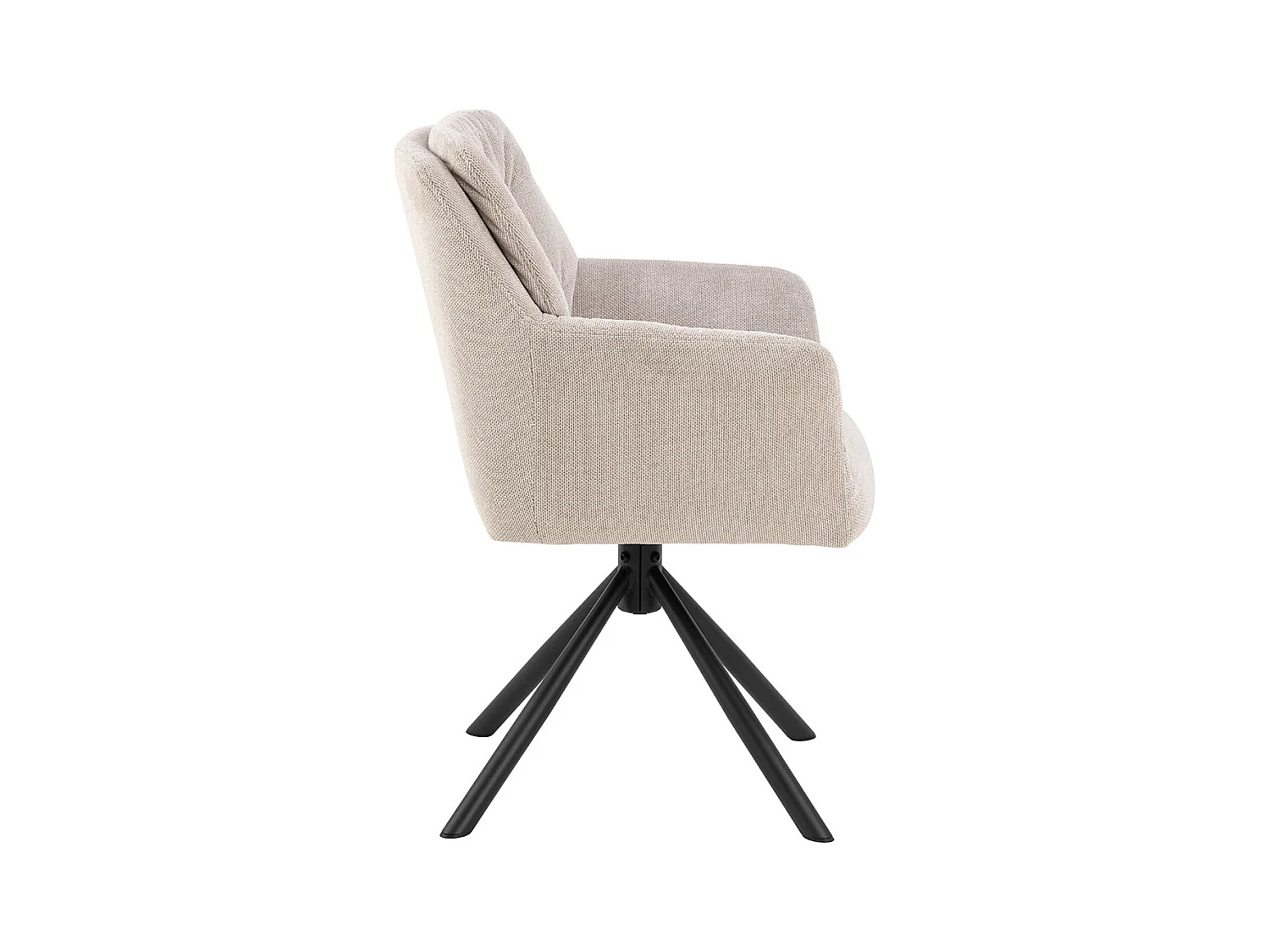 Alonso chaise de salle à manger avec accoudoirs tissu beige.