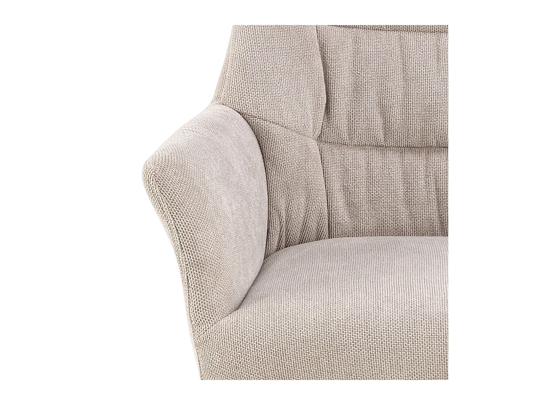 Alonso chaise de salle à manger avec accoudoirs tissu beige.