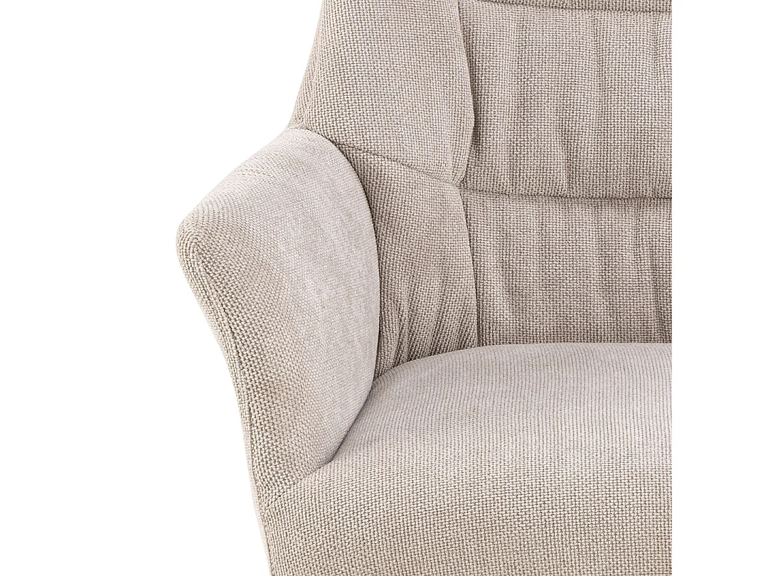 Alonso chaise de salle à manger avec accoudoirs tissu beige.