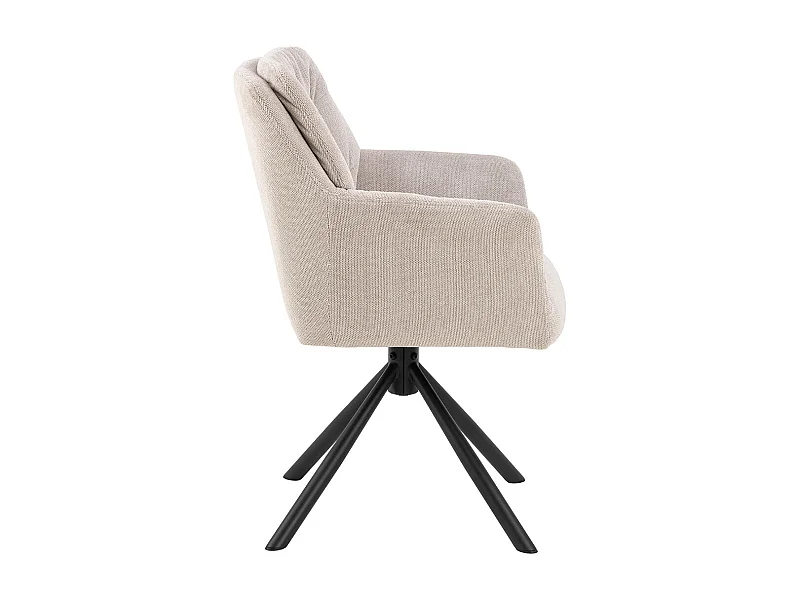 Alonso chaise de salle à manger avec accoudoirs tissu beige.