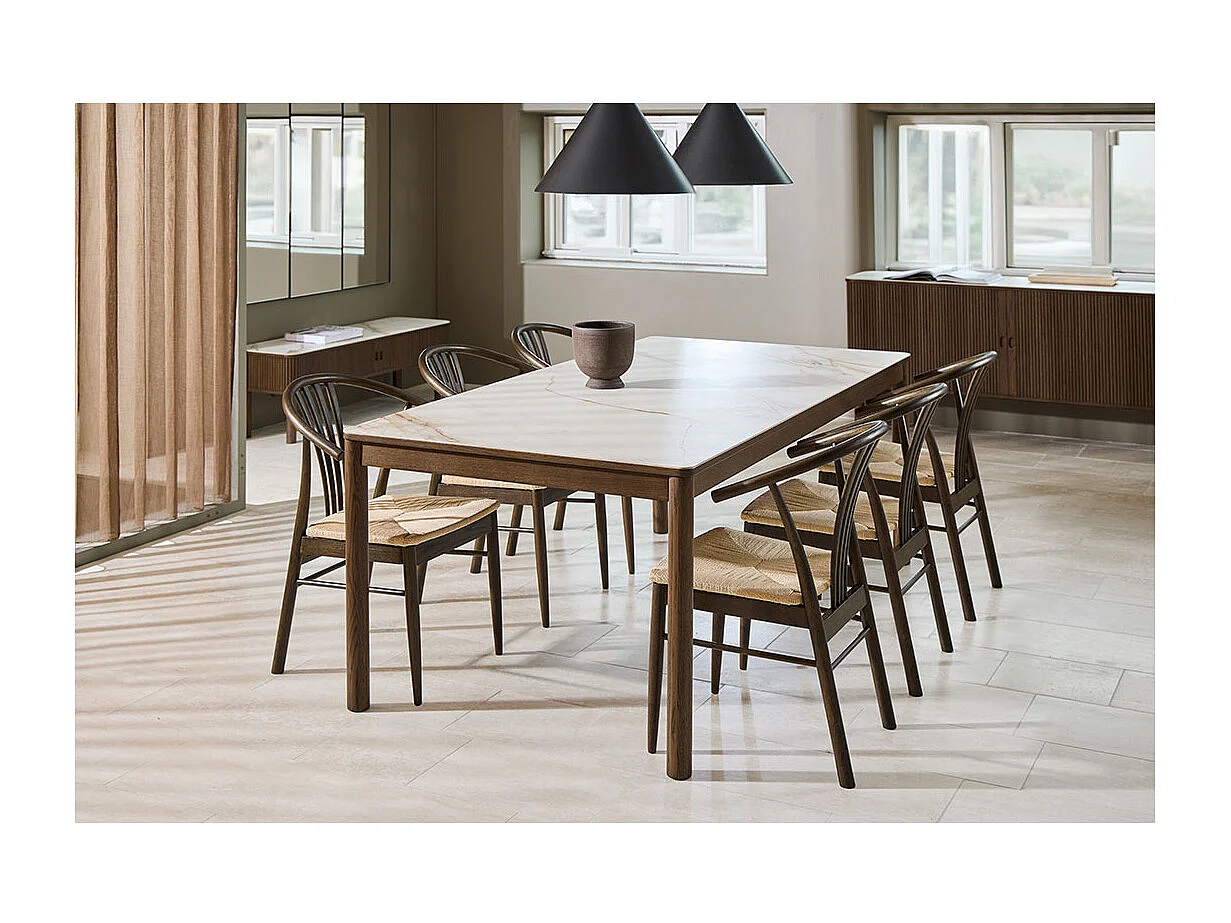 York chaise de salle à manger avec accoudoirs bois blanc.