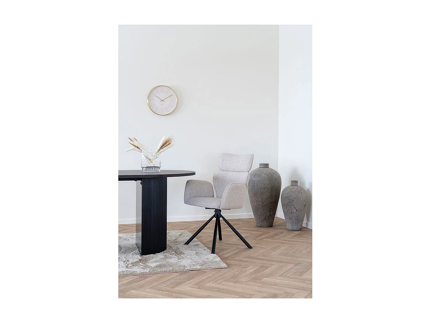 Cordoba chaise de salle à manger avec pied rotatif gris clair.