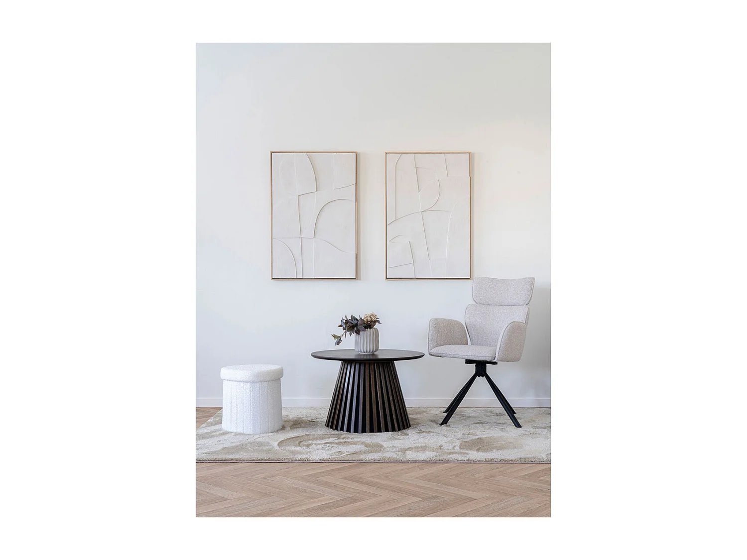 Cordoba chaise de salle à manger avec pied rotatif gris clair.