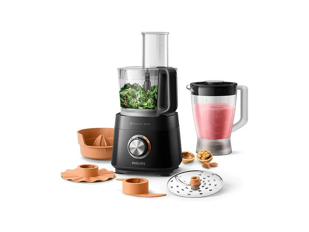 PHILIPS HR7510/10 Robot Compact Viva Collection - 800W, avec blender 1L et presse-agrume