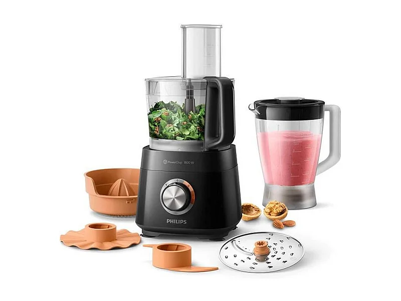 PHILIPS HR7510/10 Robot Compact Viva Collection - 800W, avec blender 1L et presse-agrume