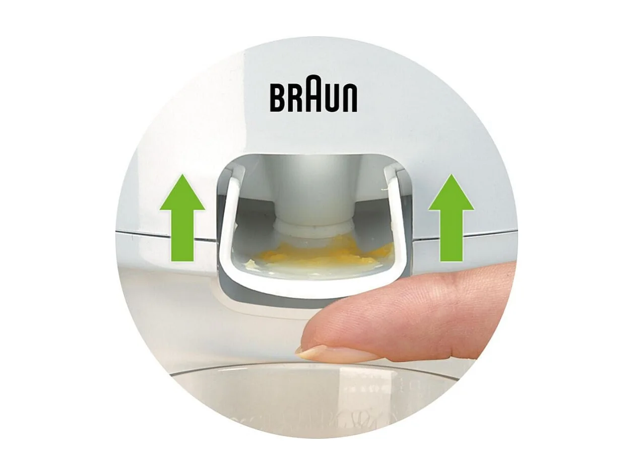 Presse-agrumes électrique BRAUN CJ3050WH - 60 W - Blanc avec bec verseur et système anti-gouttes