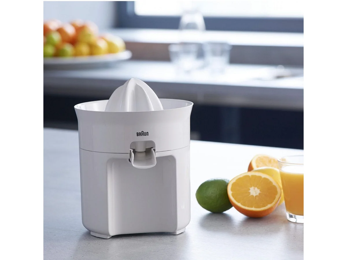 Elektrische Zitruspresse BRAUN CJ3050WH - 60 W - Weiß mit Ausgießer und Anti-Tropf-System