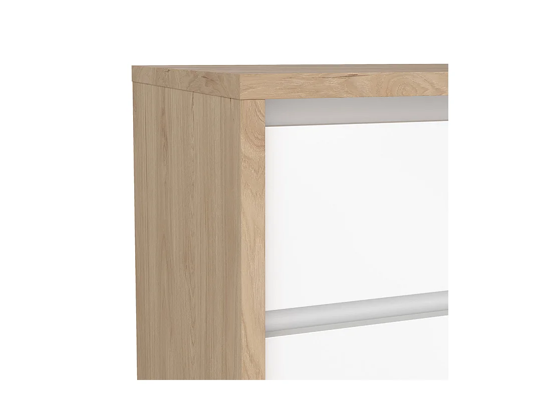 Next table de nuit 2 tiroirs blanc brillant.