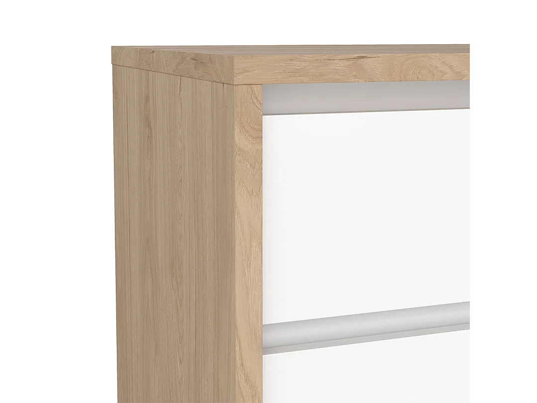 Next table de nuit 2 tiroirs blanc brillant.