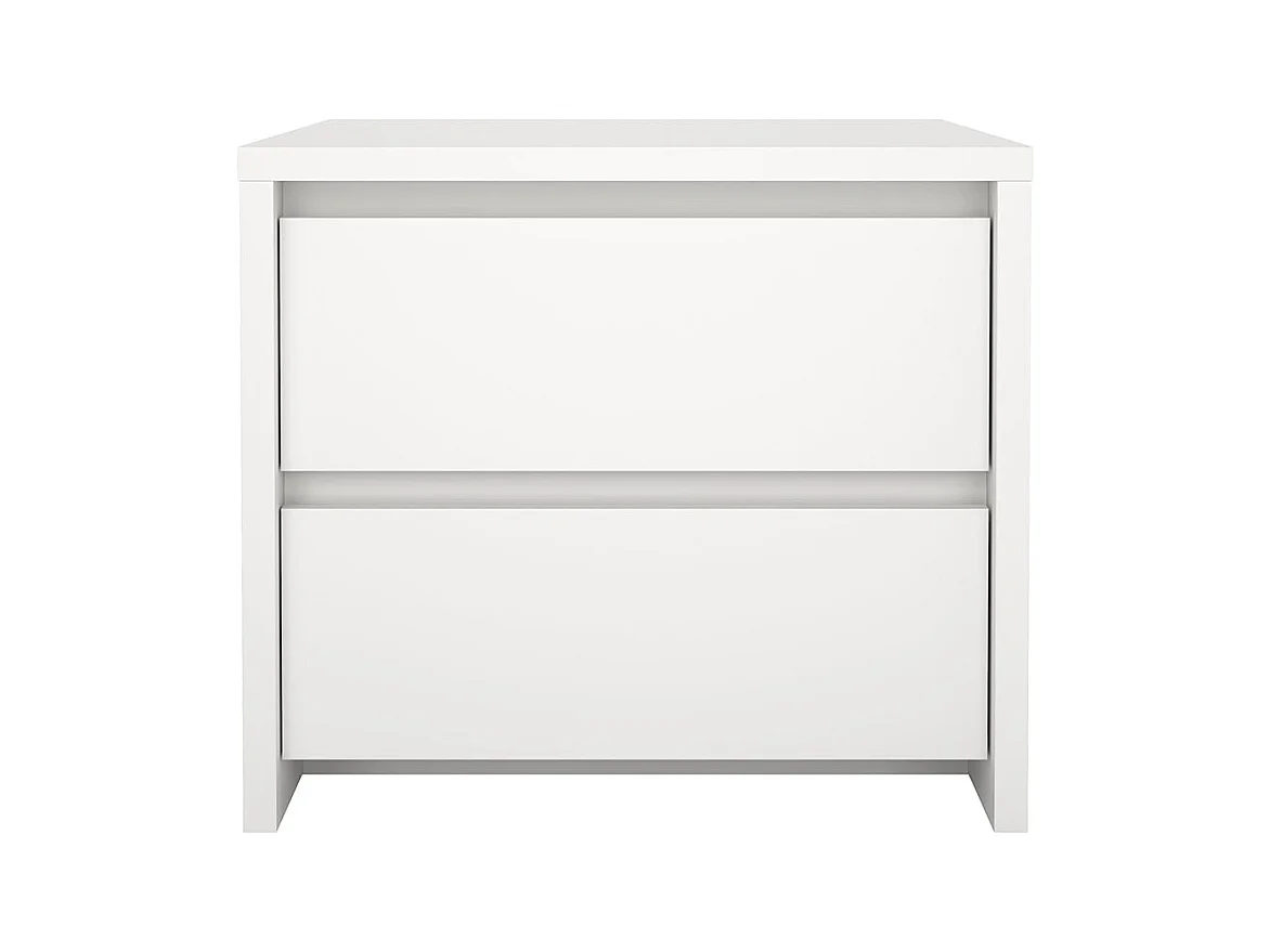 Next table de nuit 2 tiroirs blanc.