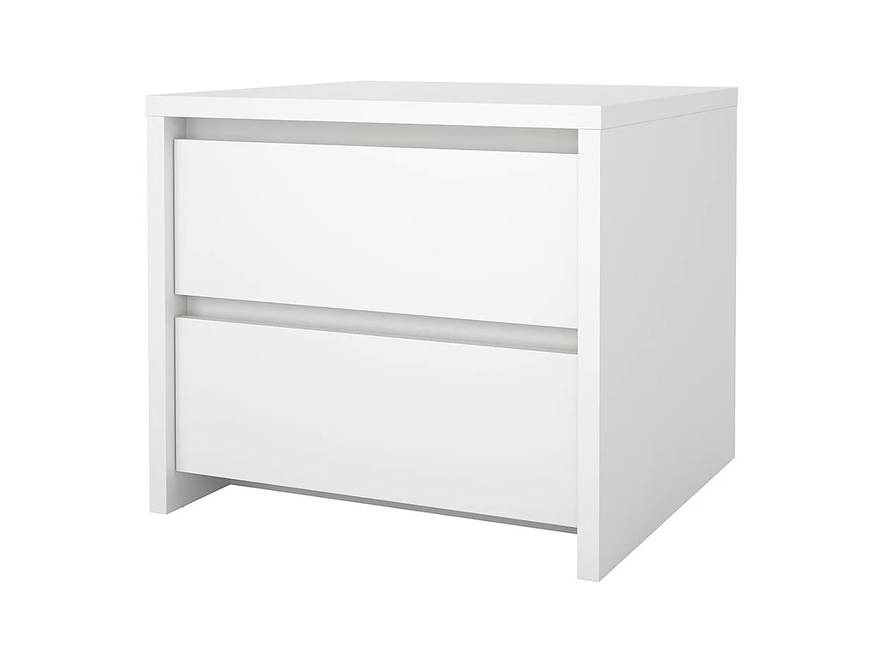 Next table de nuit 2 tiroirs blanc.