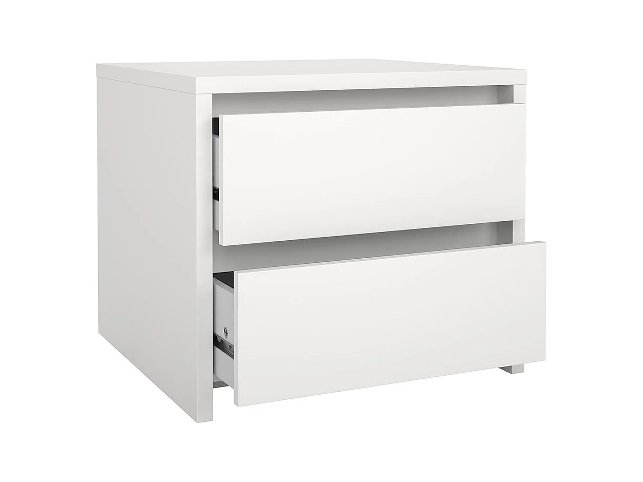 Next table de nuit 2 tiroirs blanc.