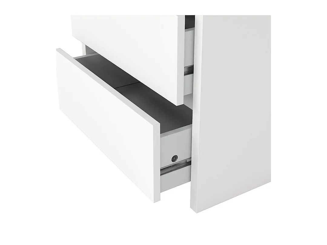 Next table de nuit 2 tiroirs blanc.