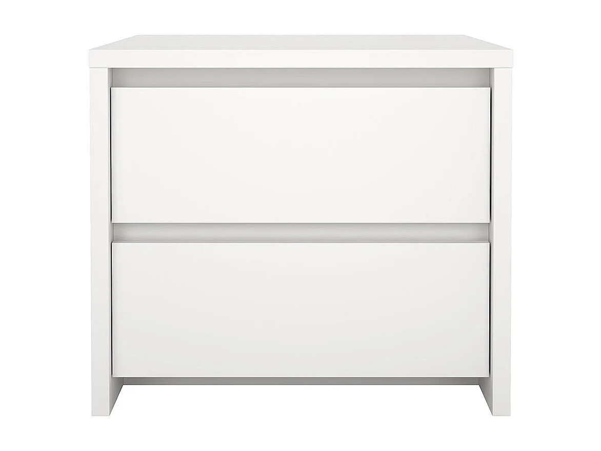 Next table de nuit 2 tiroirs blanc.