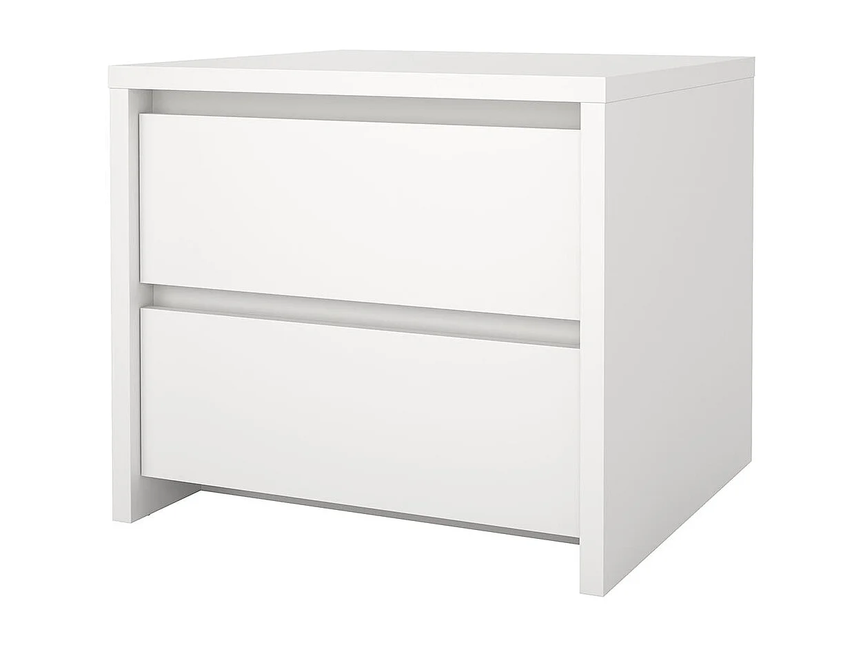 Next table de nuit 2 tiroirs blanc.