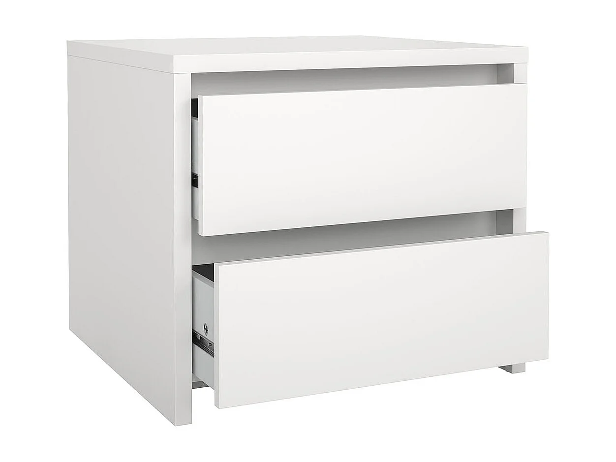 Next table de nuit 2 tiroirs blanc.
