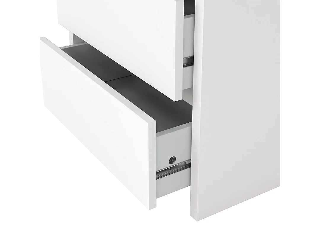 Next table de nuit 2 tiroirs blanc.