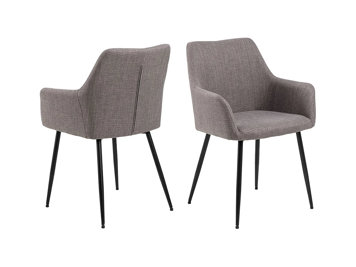 Lizzy chaise de salle à manger avec accoudoirs tissu gris clair.