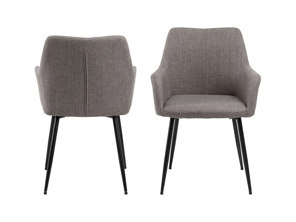 Lizzy chaise de salle à manger avec accoudoirs tissu gris clair.