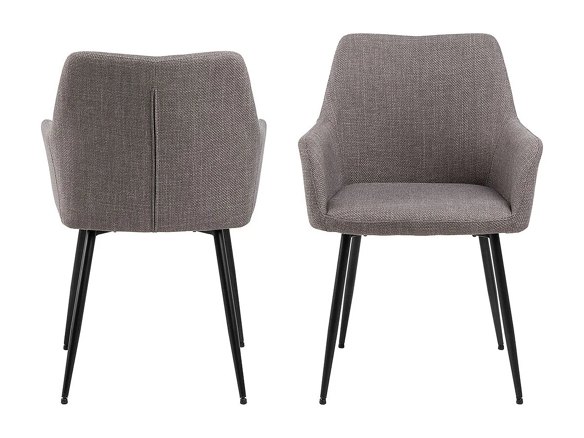 Lizzy chaise de salle à manger avec accoudoirs tissu gris clair.