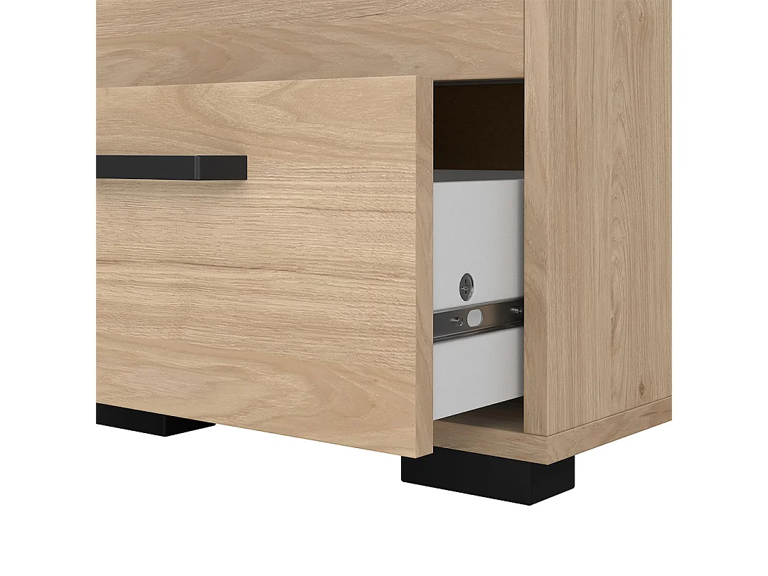 Sofia table de nuit 2 tiroirs chêne décor.