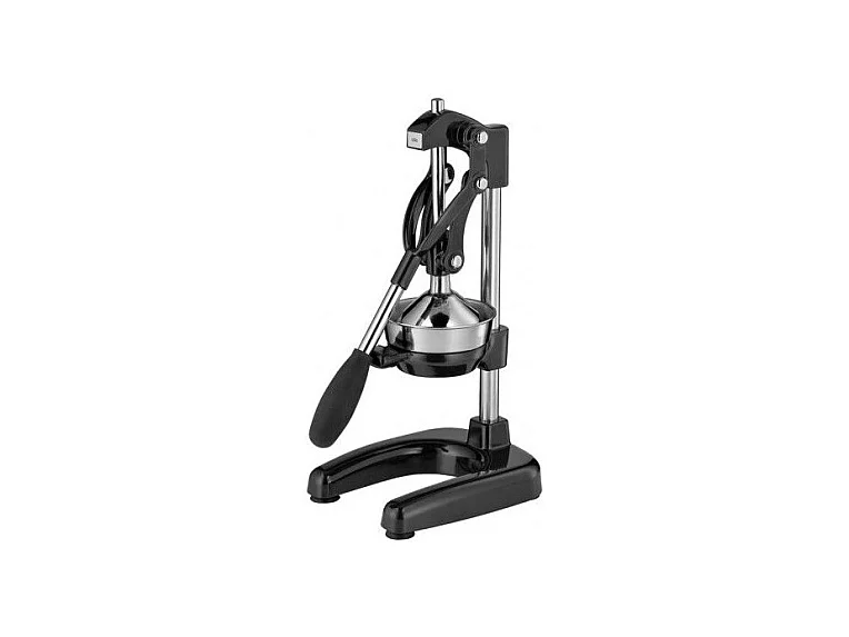 Presse-agrumes professionnel Amalfi noir en acier inoxydable avec longue poignée et base lourde