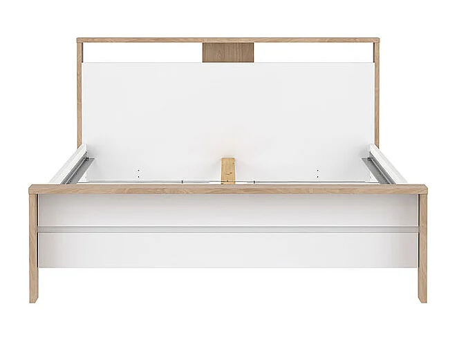 Next Bett mit 1 Einlegeboden 140x200cm weiß Hochglanz.