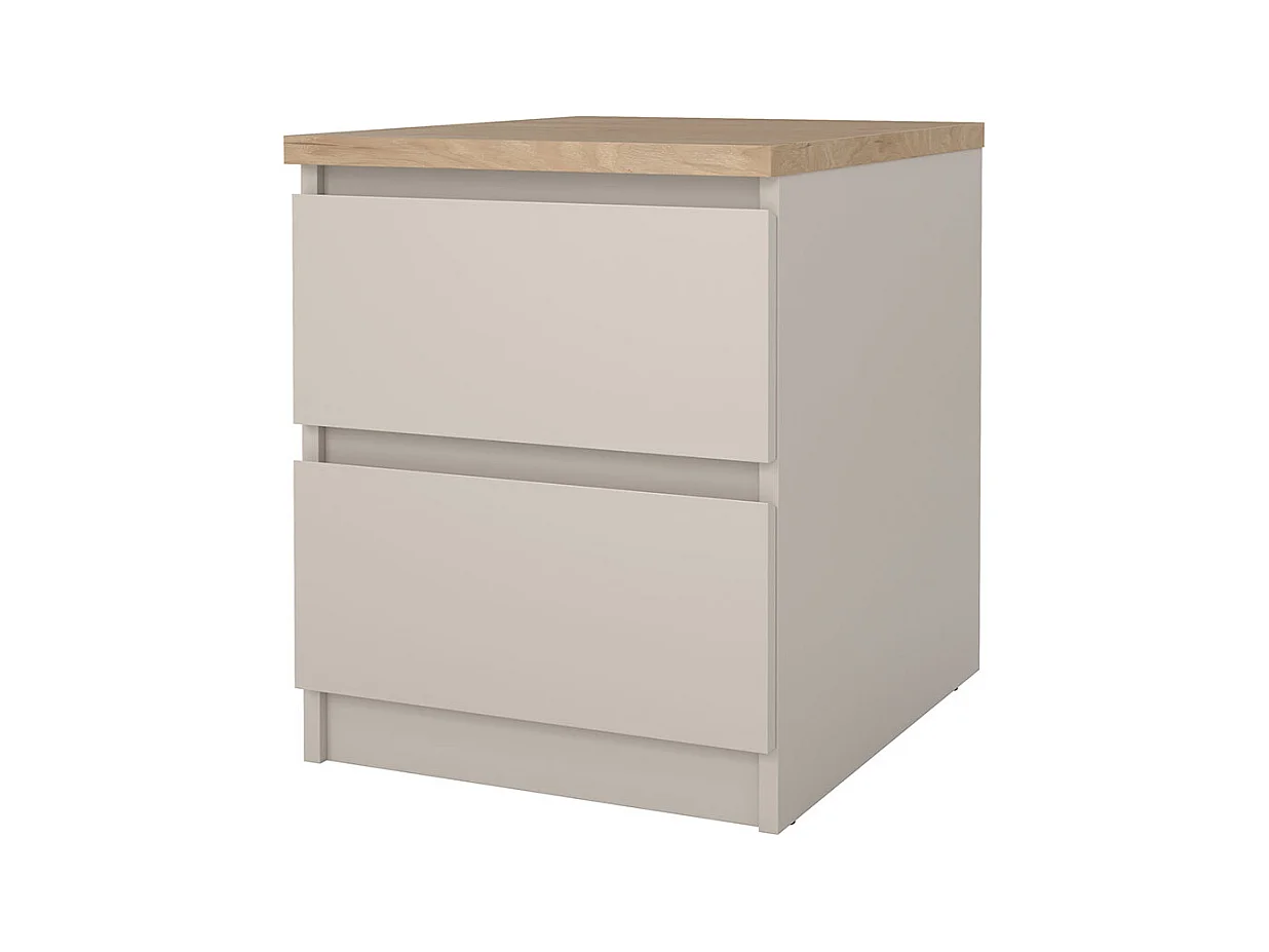 Naia Nachttisch 2 Schubladen Eiche Dekor.