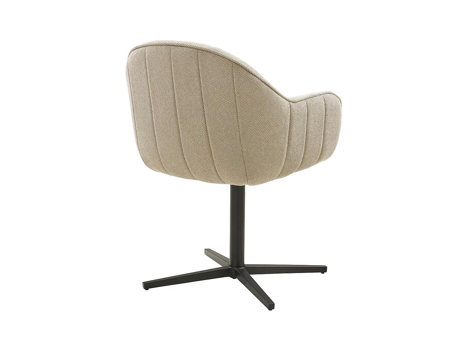 Lot de 2 chaises de salle à manger LUMAN – Tissu beige & pied en acier noir rotatif