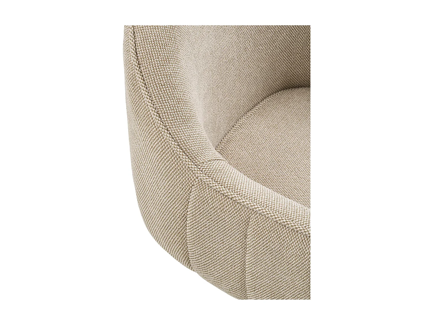 Lot de 2 chaises de salle à manger LUMAN – Tissu beige & pied en acier noir rotatif