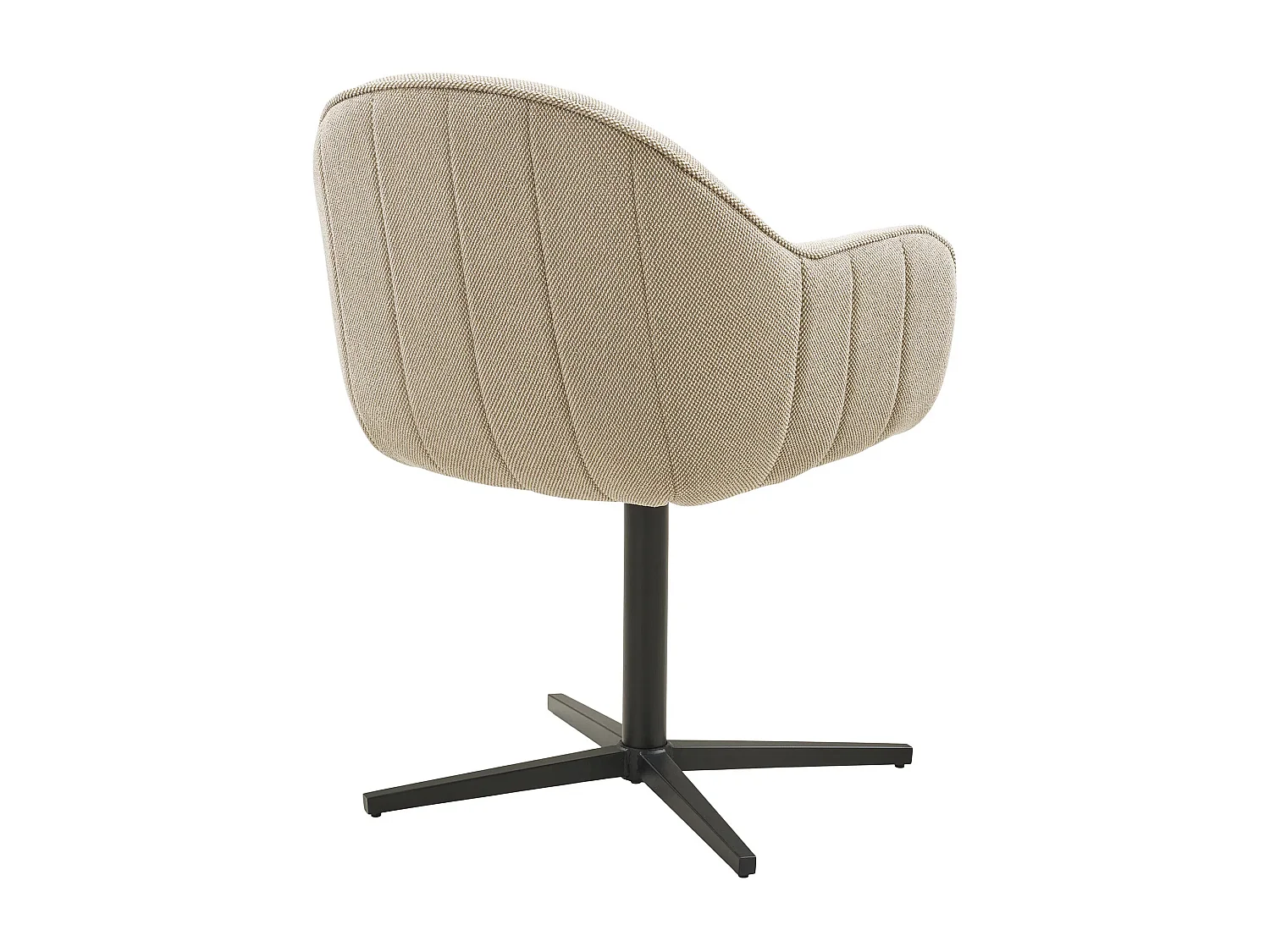 Lot de 2 chaises de salle à manger LUMAN – Tissu beige & pied en acier noir rotatif