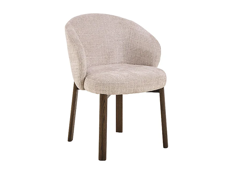 Darlene chaise de salle à manger avec accoudoirs chenille beige.