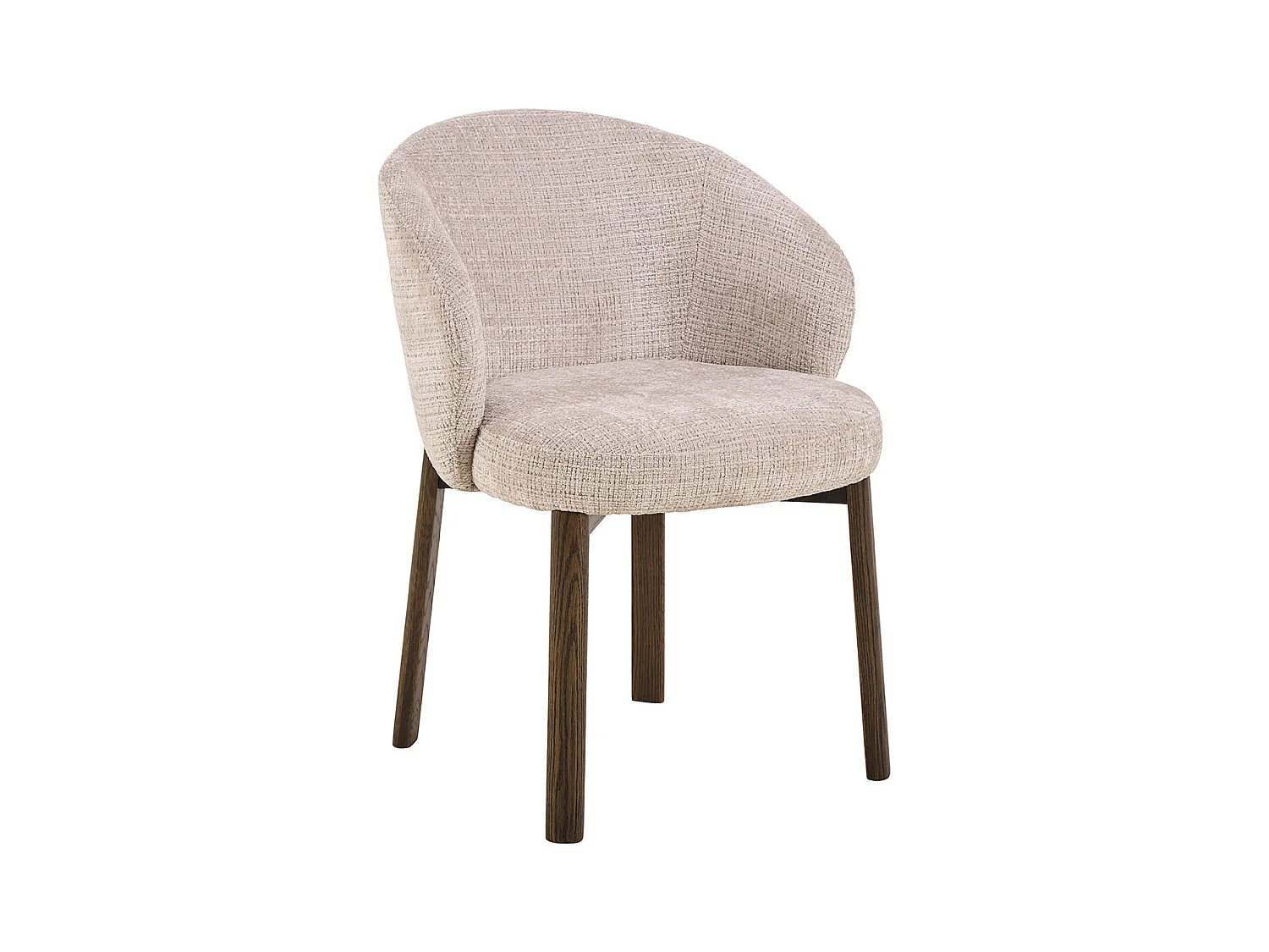 Darlene chaise de salle à manger avec accoudoirs chenille beige.