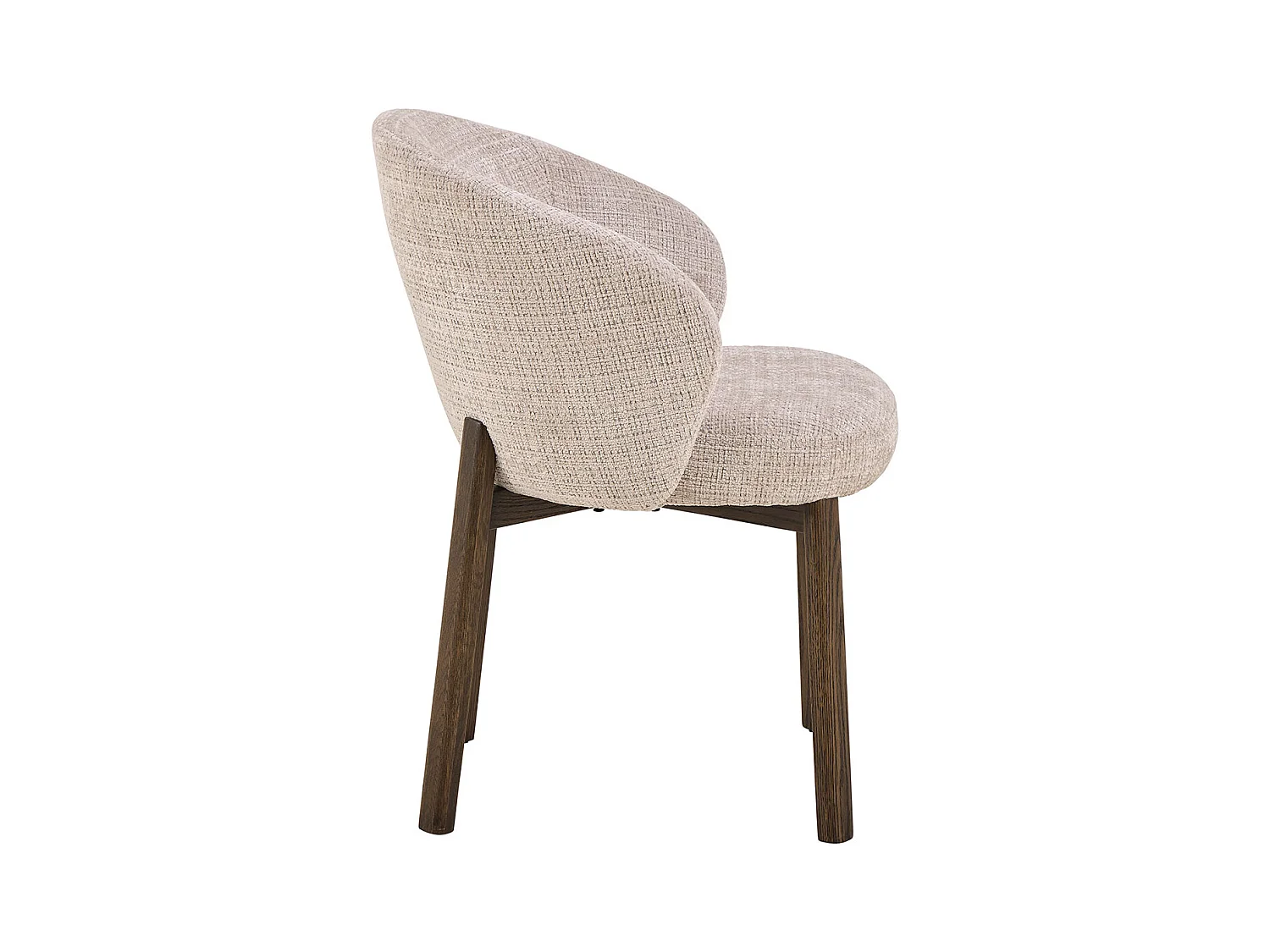 Darlene chaise de salle à manger avec accoudoirs chenille beige.