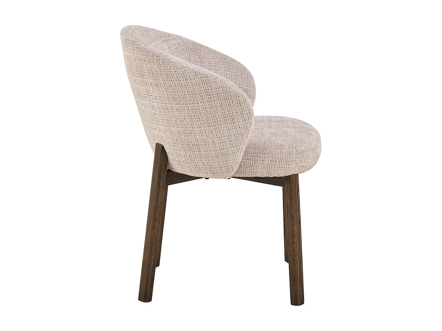 Darlene chaise de salle à manger avec accoudoirs chenille beige.