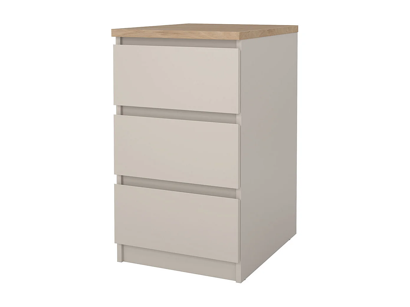 Naia table de nuit 3 tiroirs chêne décor.