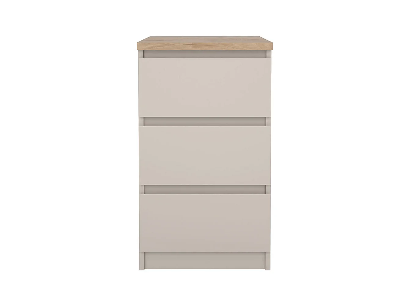 Naia table de nuit 3 tiroirs chêne décor.