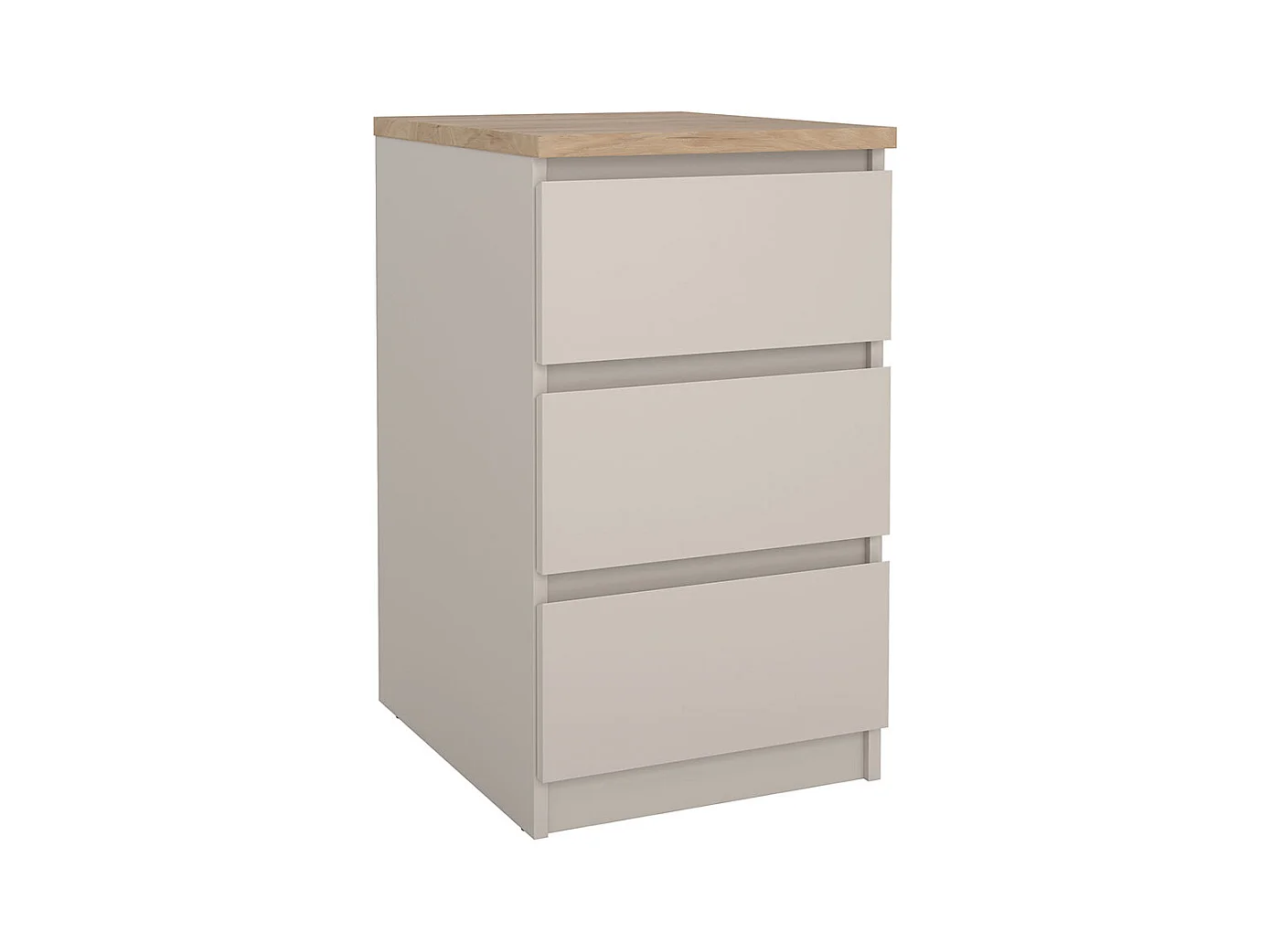 Naia table de nuit 3 tiroirs chêne décor.