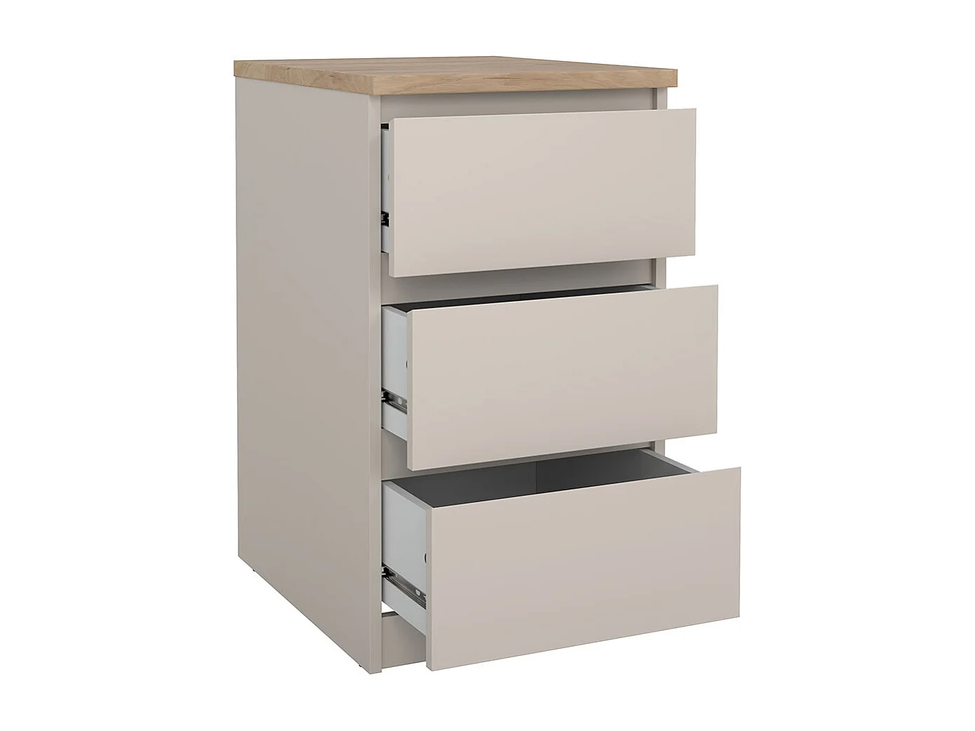 Naia table de nuit 3 tiroirs chêne décor.