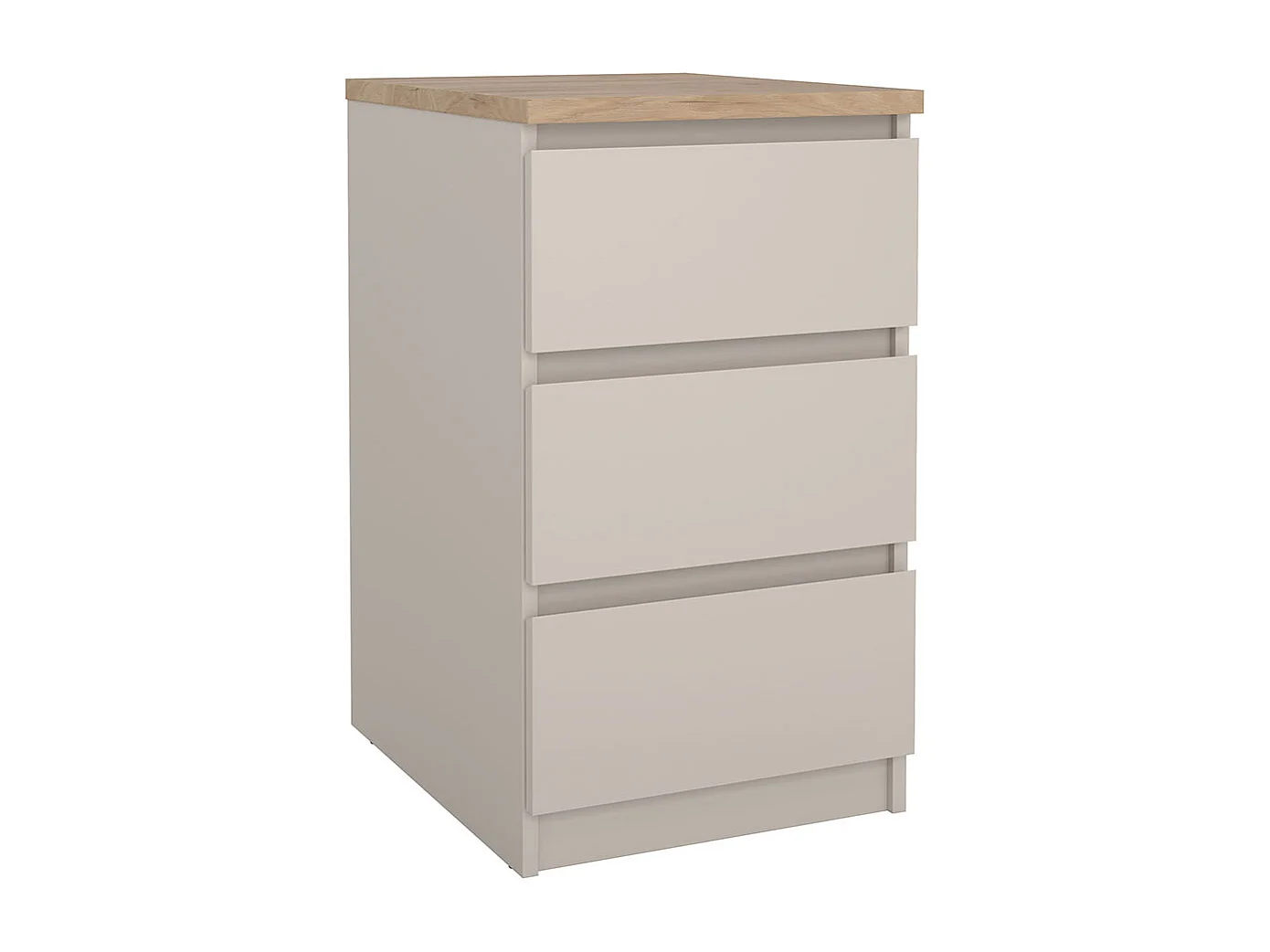 Naia table de nuit 3 tiroirs chêne décor.