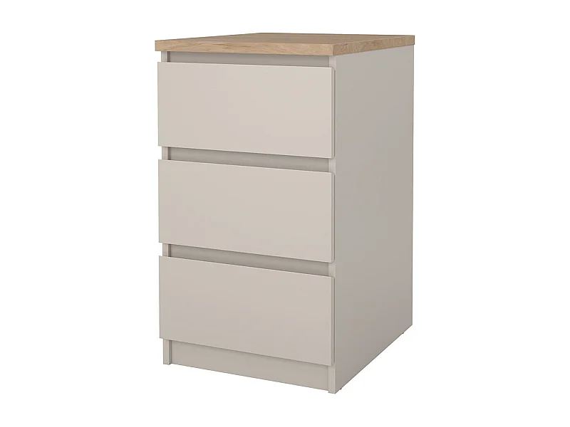 Naia Nachttisch 3 Schubladen Eiche Dekor.