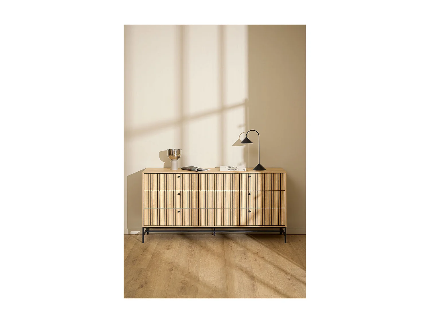 Albany Kommode 6 Schubladen Natur.