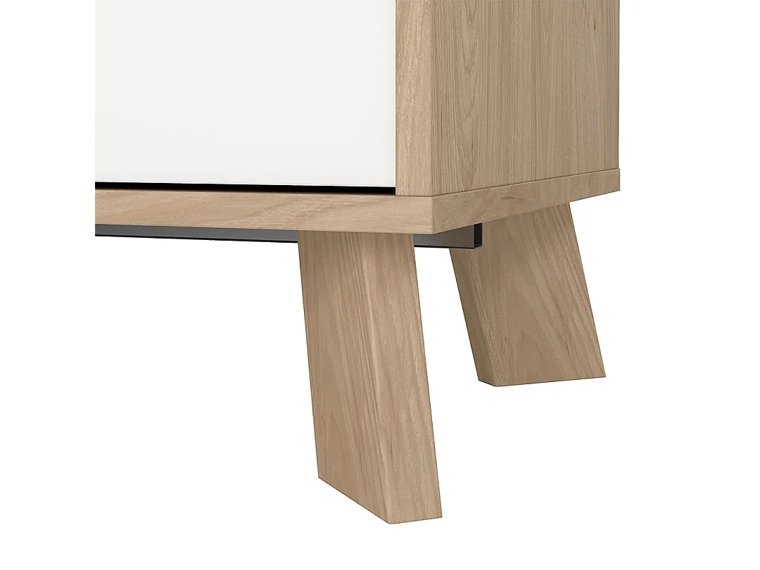 Ikast Sideboard 2 Türen, 3 Schubladen Eichen-Dekor, weiß.