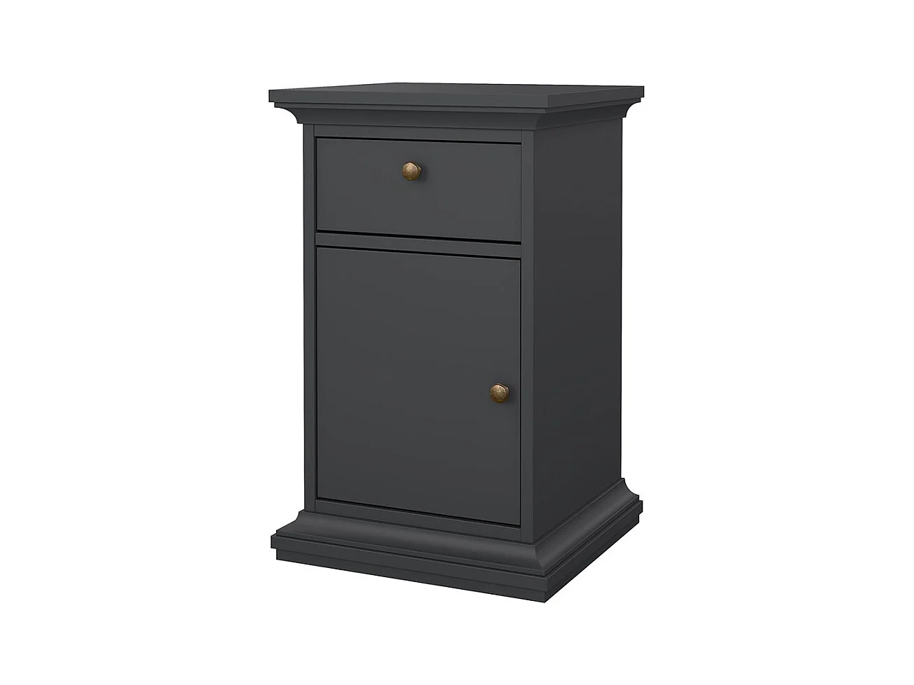 Venedig table de nuit 1 porte 1 tiroir gris mat.