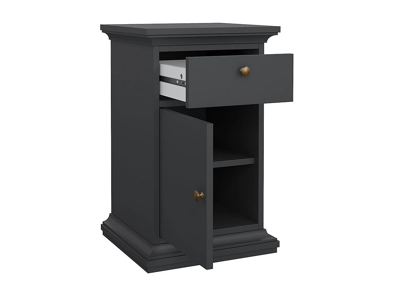 Venedig nachtkastje 1 deur 1 lade mat grijs.