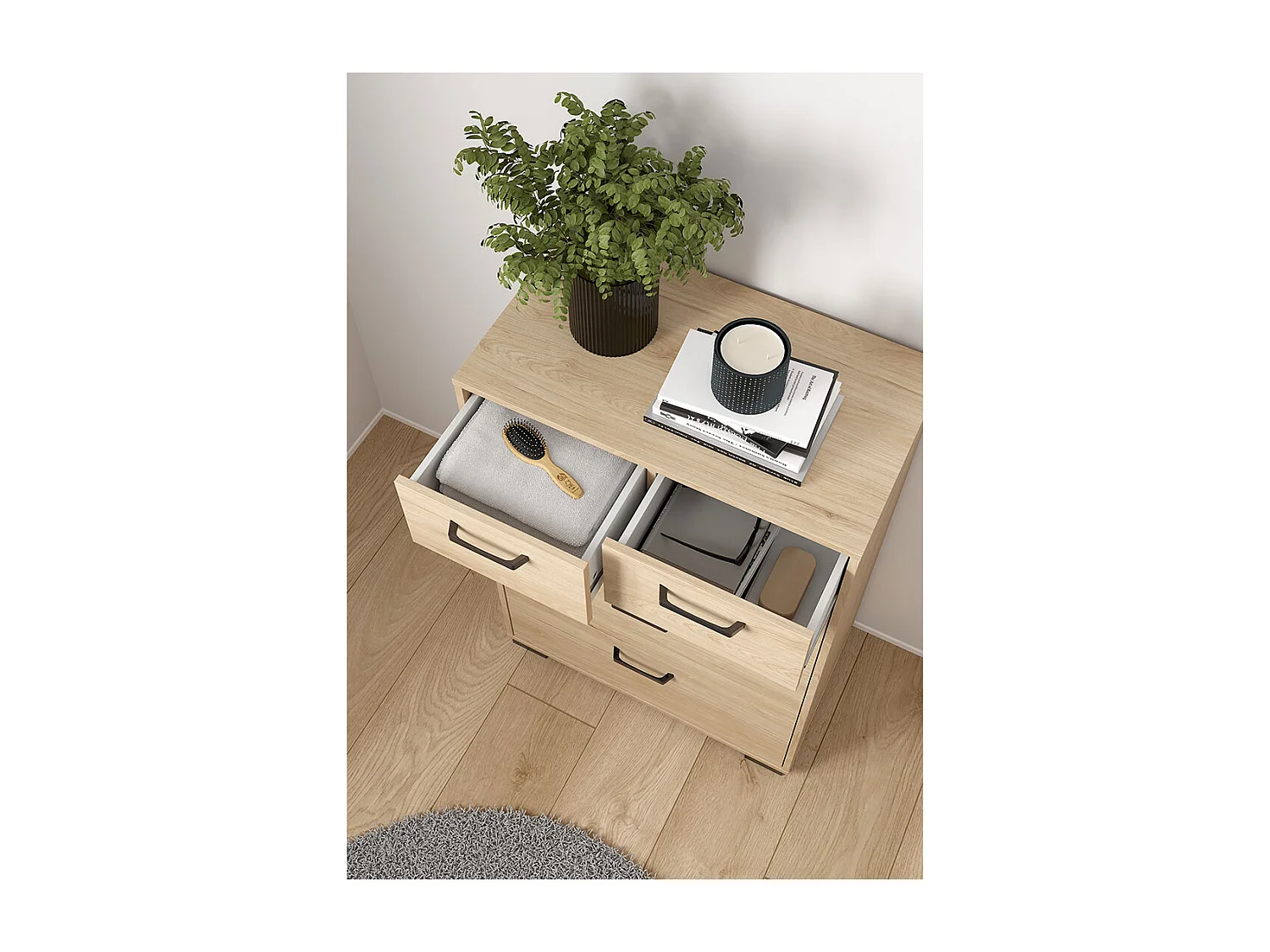 Sofia Kommode 5 Schubladen Eiche Dekor.