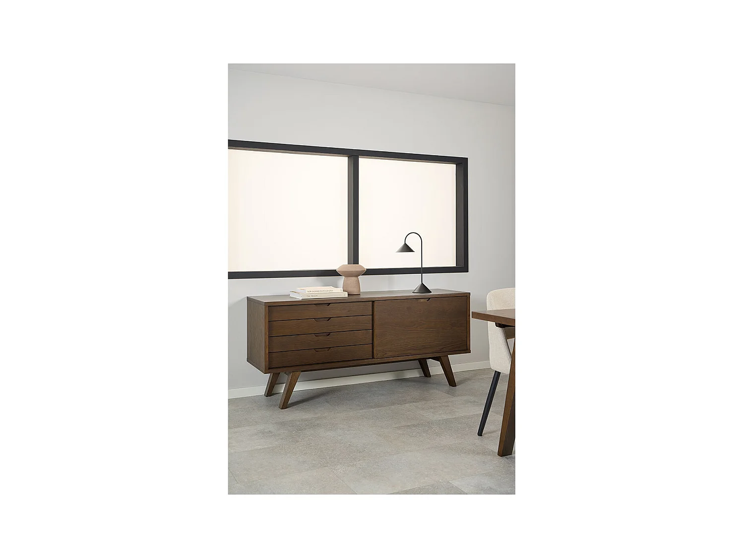 A-Line Sideboard 1 Tür 4 Schubladen 1 Regal Eichen Dekor.